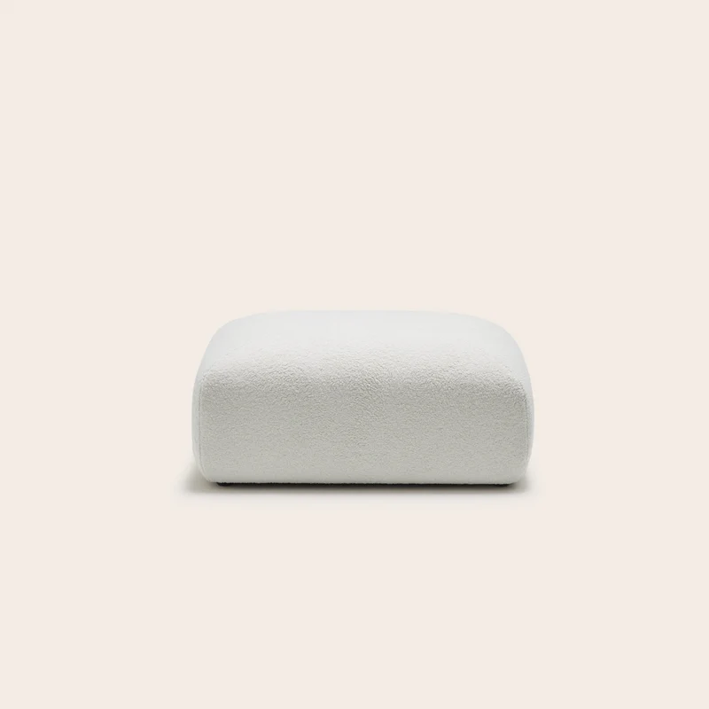 Pouf modulable ISILD him bouclette ivoire