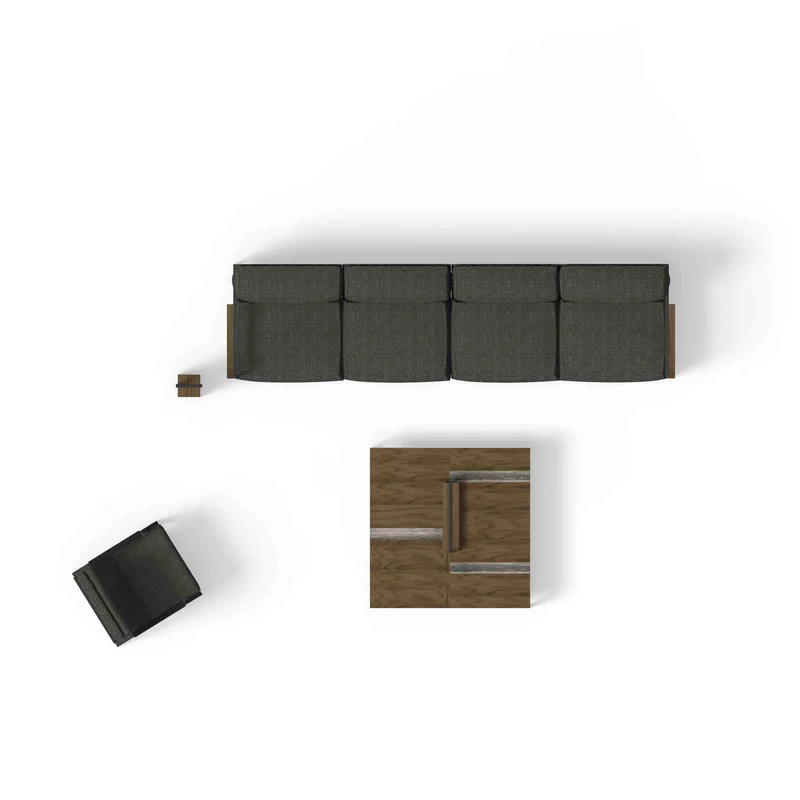 Outdoor Fabric Four-Seater Sectional Sofa CASILDA by Ramón Esteve for Talenti