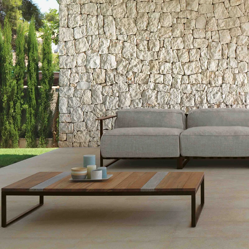 Outdoor Wood and Steel Coffee Table CASILDA by Ramón Esteve for Talenti