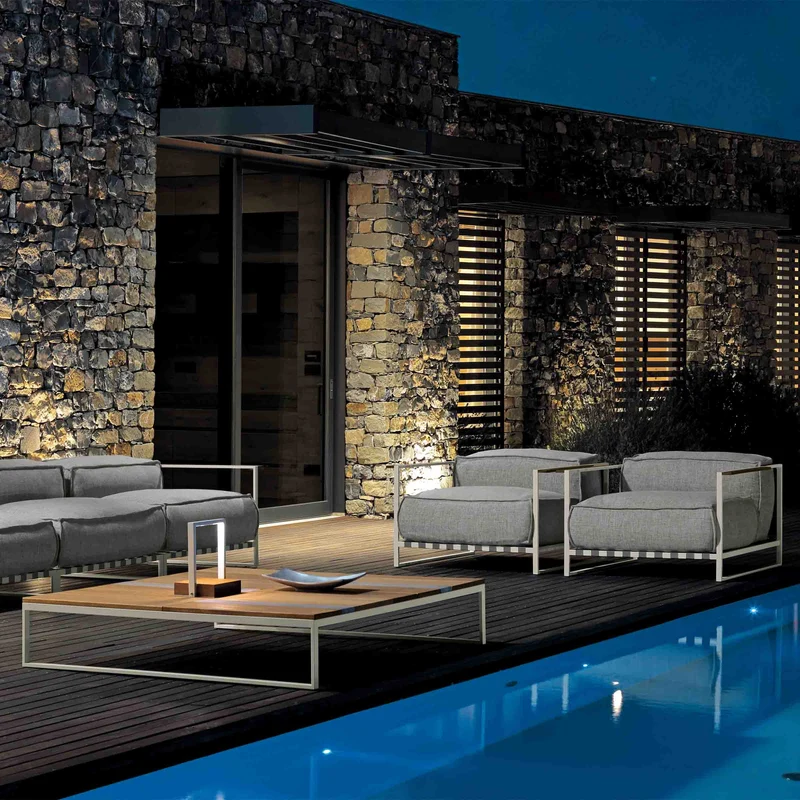 Outdoor Wood and Steel Coffee Table CASILDA by Ramón Esteve for Talenti
