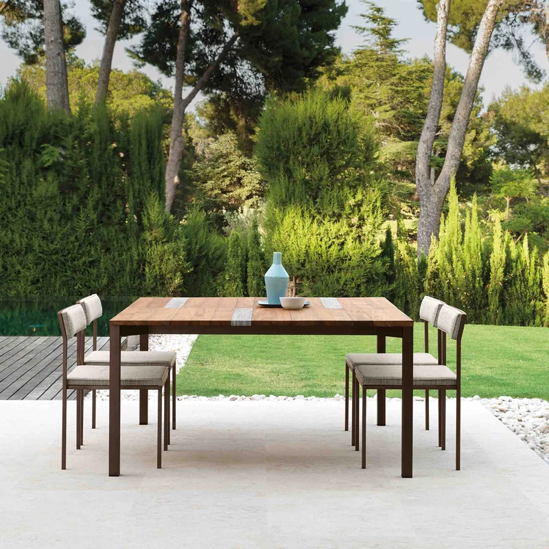 Outdoor Wood and Steel Dining Table CASILDA by Ramón Esteve for Talenti