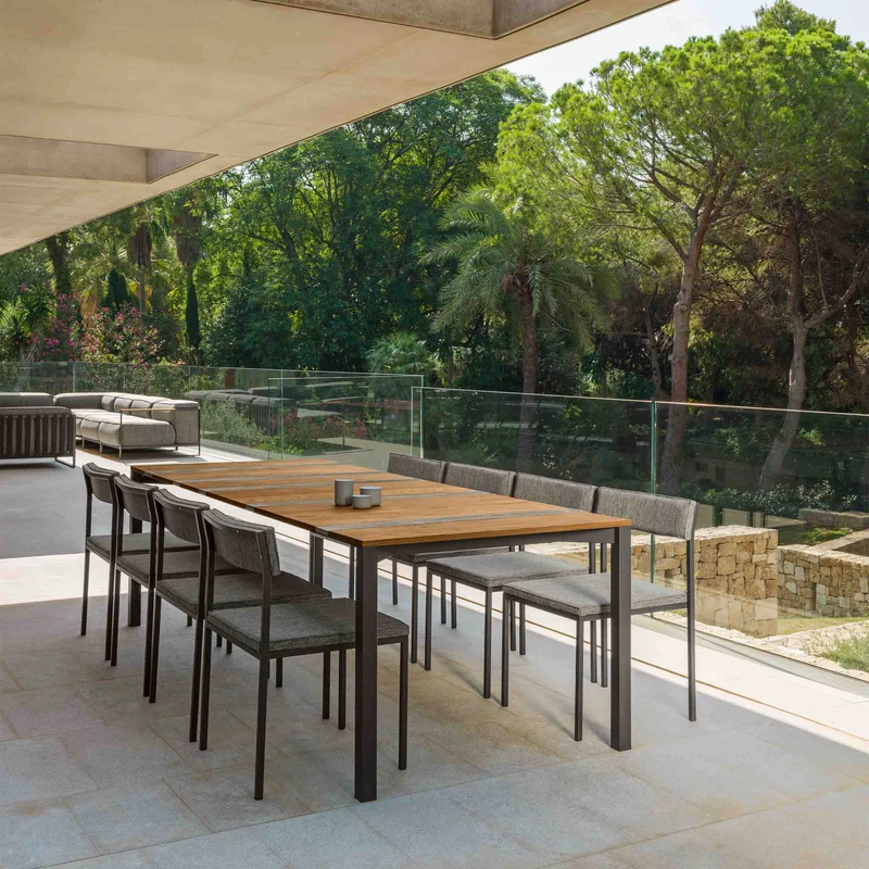 Outdoor Wood and Steel Dining Table CASILDA by Ramón Esteve for Talenti