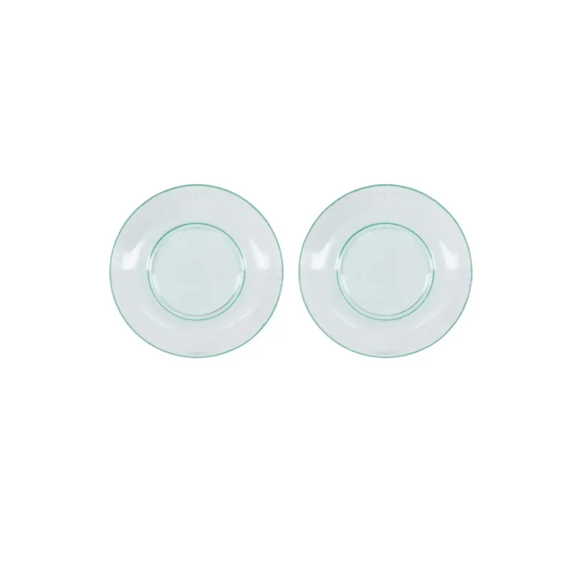 Glazen bord Rain aqua 21cm - 2 stuks