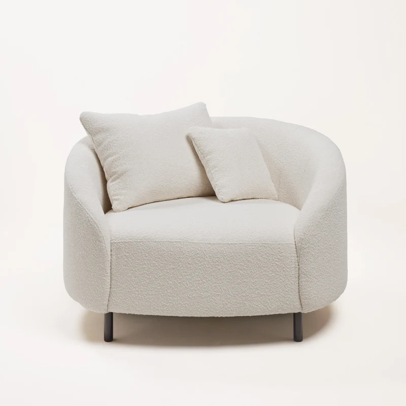 Fauteuil JULIKA sym écru bouclé