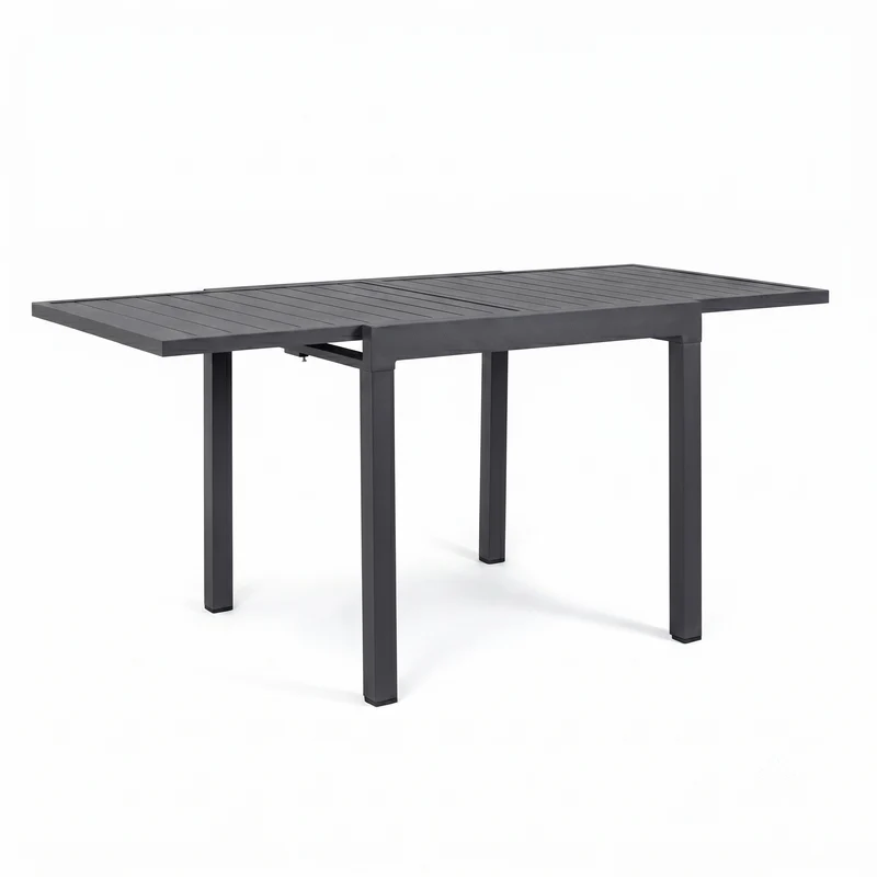 Tavolo allungabile "Petra" in alluminio Antracite 83-166 x 80 cm per giardino e veranda