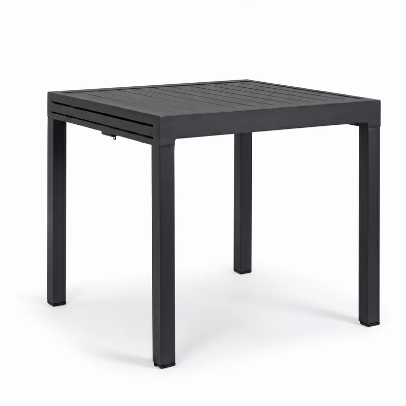 Tavolo allungabile "Petra" in alluminio Antracite 83-166 x 80 cm per giardino e veranda