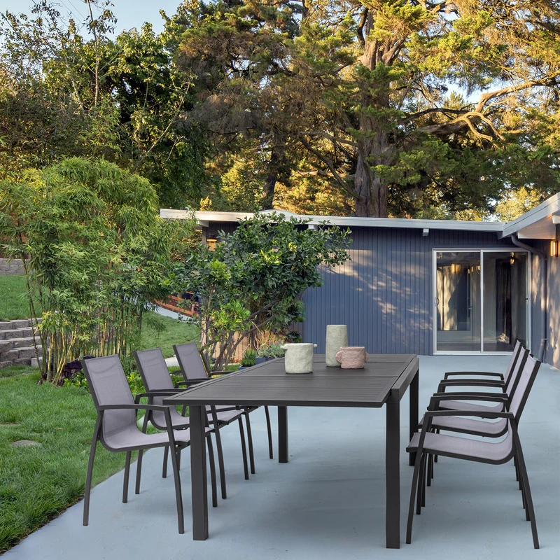 Tavolo allungabile Antracite "Tenerife" in alluminio dogato da esterno per giardino 160/240 x 90 cm