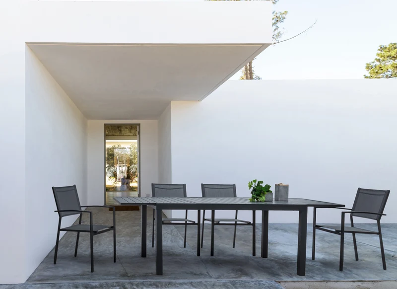 Tavolo allungabile Antracite "Tenerife" in alluminio dogato da esterno per giardino 160/240 x 90 cm