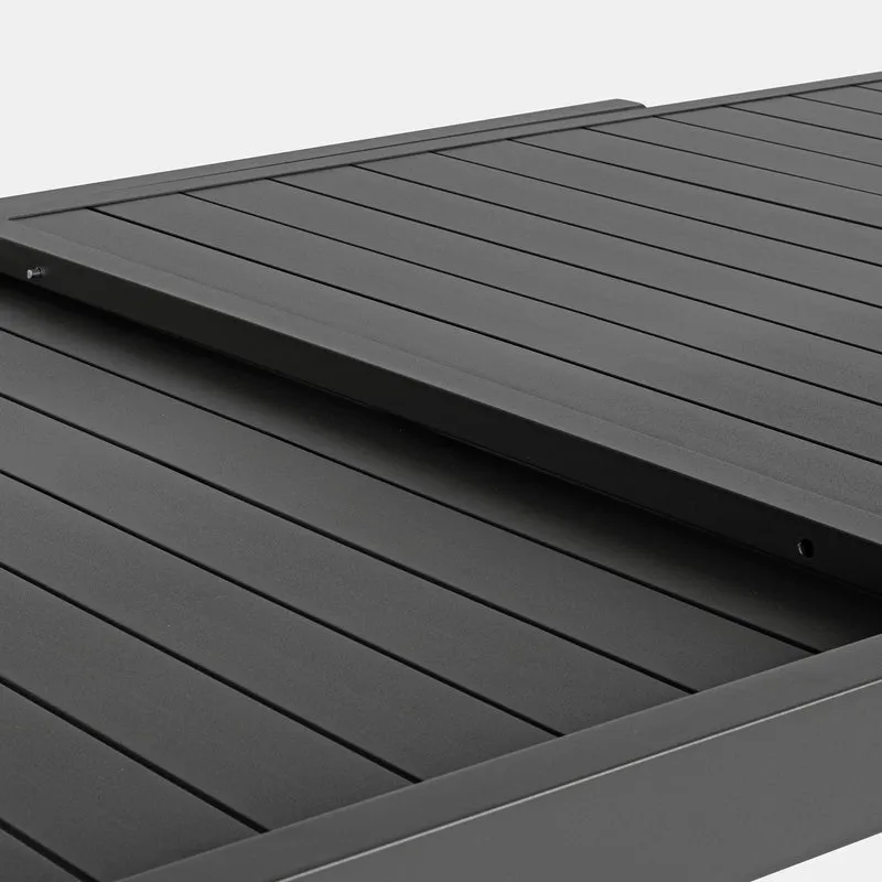 Tavolo allungabile Antracite "Tenerife" in alluminio dogato da esterno per giardino 160/240 x 90 cm
