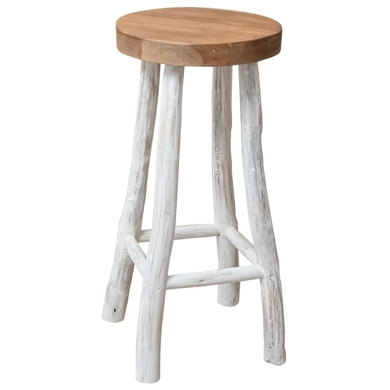 Sgabello alto bar shabby teak