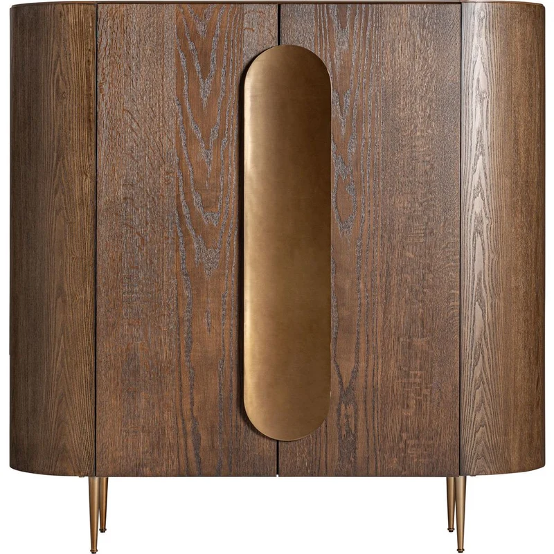 Armadio art déco rovere marrone e oro