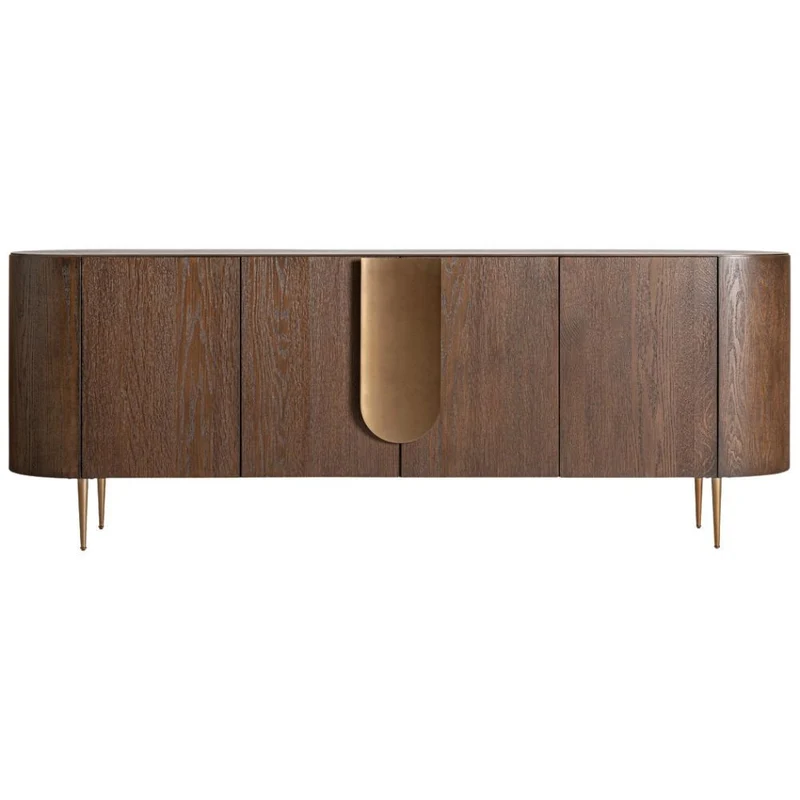 Credenza art déco rovere marrone e oro