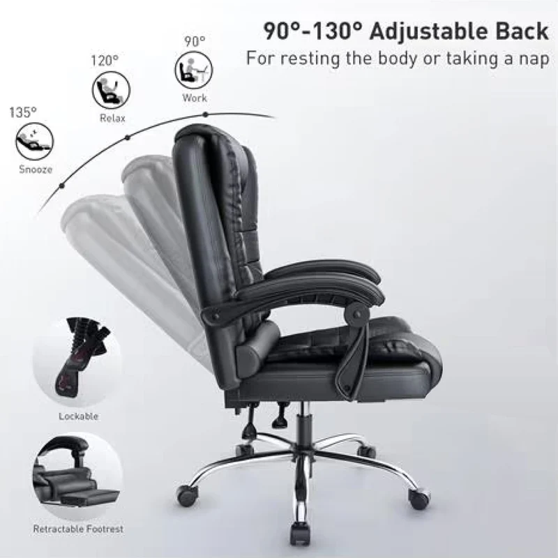 buybuy Sedia da Ufficio Professionale Colore Nero con Schienale Reclinabile OC14B