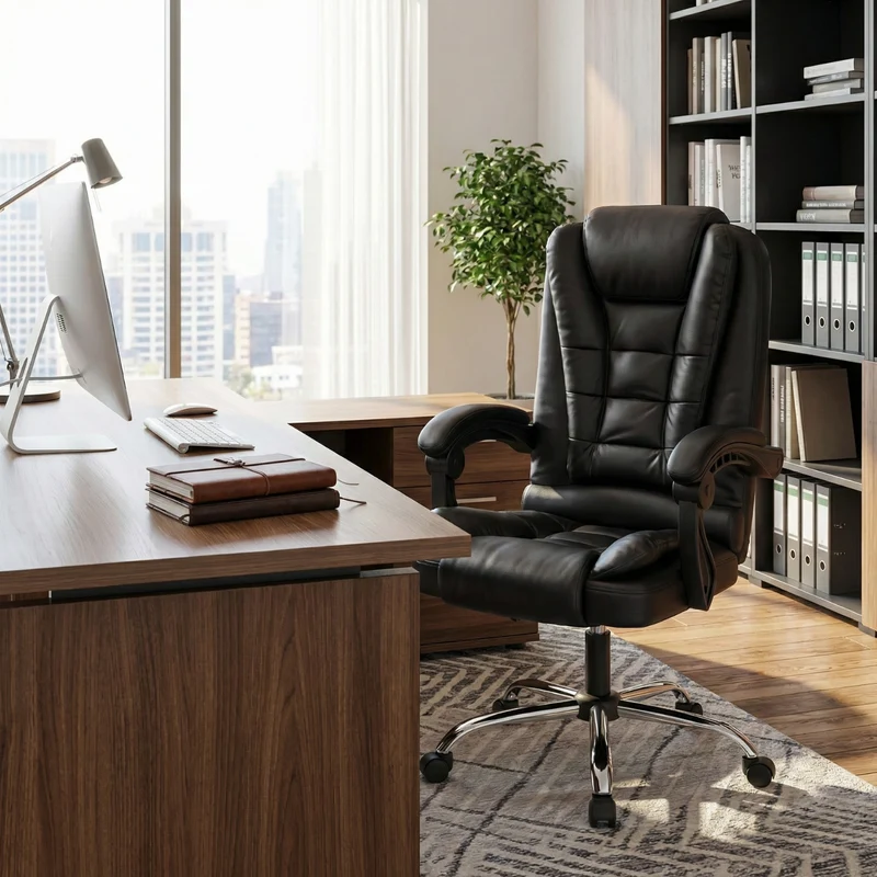 buybuy Sedia da Ufficio Professionale Colore Nero con Schienale Reclinabile OC14B