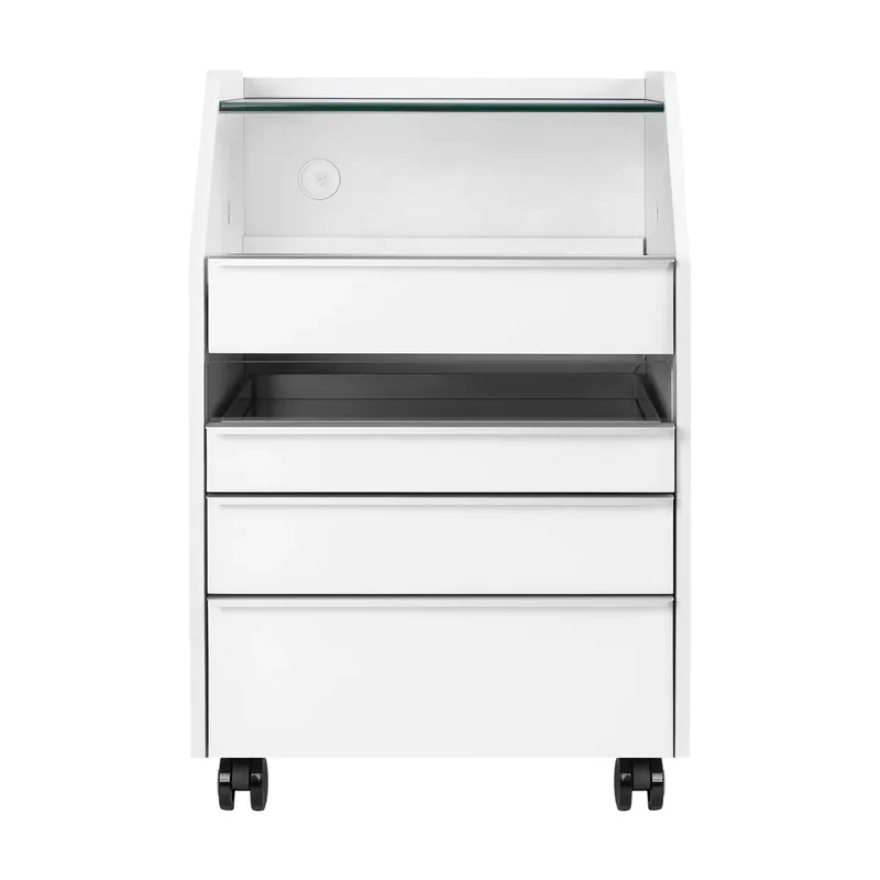 Carrello con Sterilizzatore UV e Ripiano in Vetro per Centro Estetico Podologia | 984 bianco