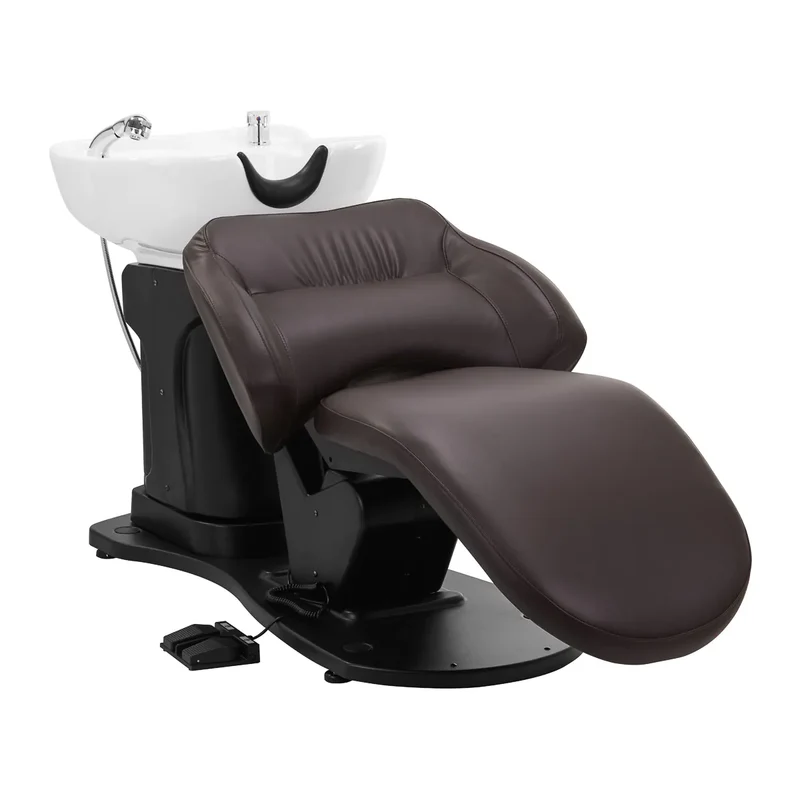Lavatesta Elettrico Professionale Relax in Ecopelle | TRYCHO (Marrone)