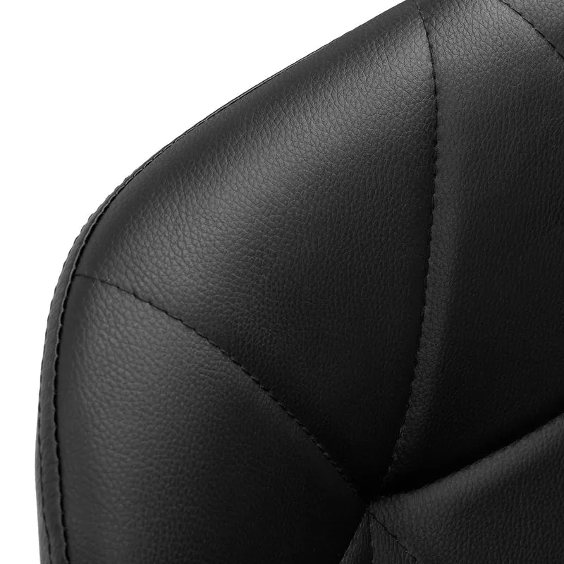 Sgabello Estetico Professionale con Schienale Ergonomico e Ruote Girevoli | QS-06G (Nero Oro)