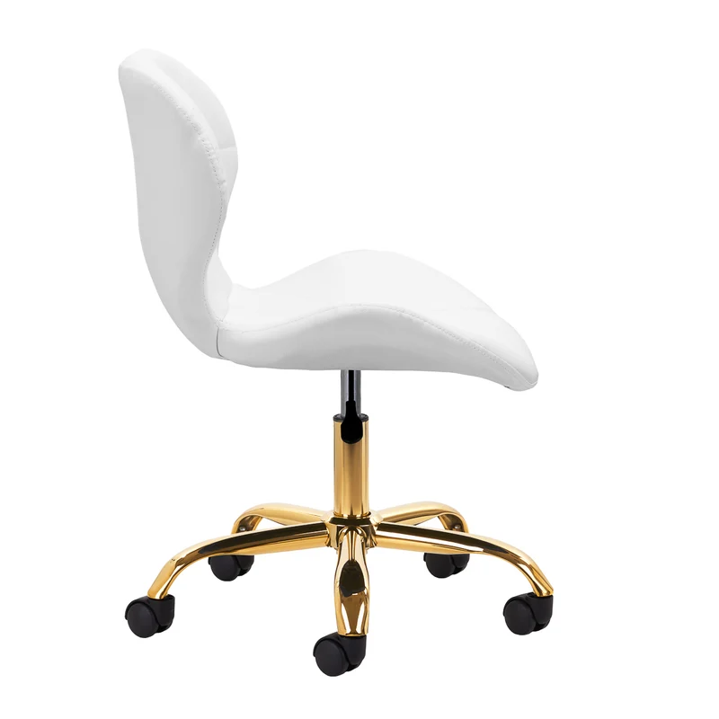 Sgabello Estetico Professionale con Schienale Ergonomico e Ruote Girevoli | QS-06G (Bianco)