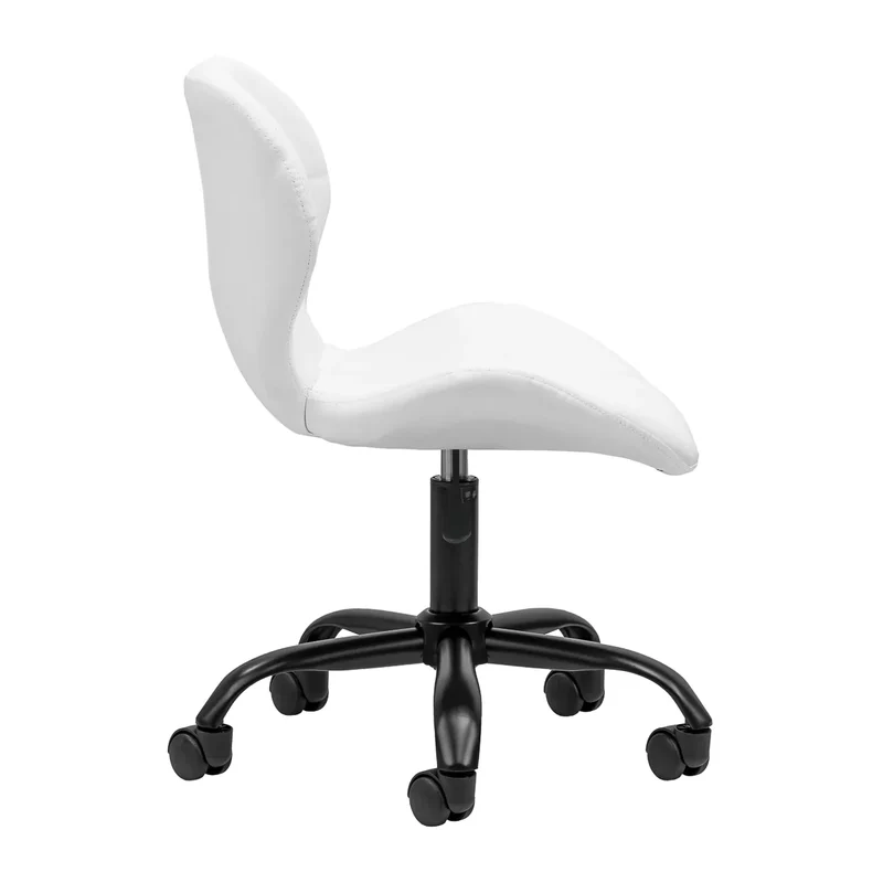 Sgabello Estetico Professionale con Schienale Ergonomico e Ruote Girevoli | QS-06B (Bianco)