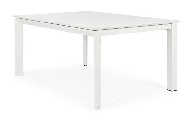 Tavolo Quadrato allungabile "Konnor" in alluminio Bianco da esterno 160x110/160 per giardino e veranda