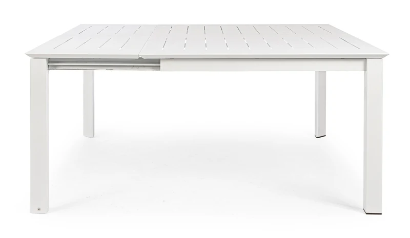 Tavolo Quadrato allungabile "Konnor" in alluminio Bianco da esterno 160x110/160 per giardino e veranda