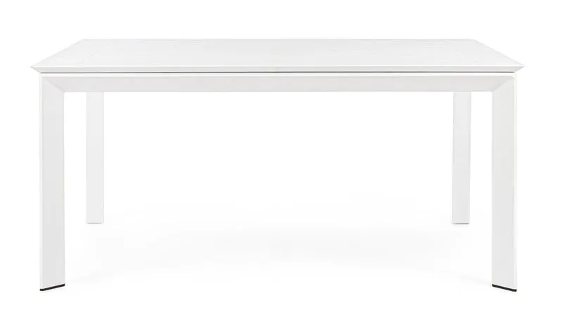 Tavolo Quadrato allungabile "Konnor" in alluminio Bianco da esterno 160x110/160 per giardino e veranda