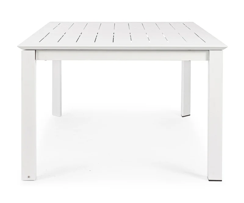 Tavolo Quadrato allungabile "Konnor" in alluminio Bianco da esterno 160x110/160 per giardino e veranda