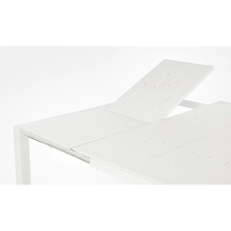 Tavolo Quadrato allungabile "Konnor" in alluminio Bianco da esterno 160x110/160 per giardino e veranda