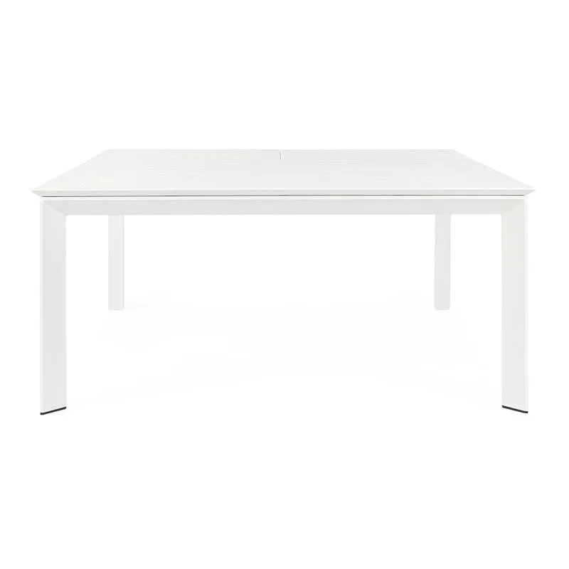 Tavolo Quadrato allungabile "Konnor" in alluminio Bianco da esterno 160x110/160 per giardino e veranda