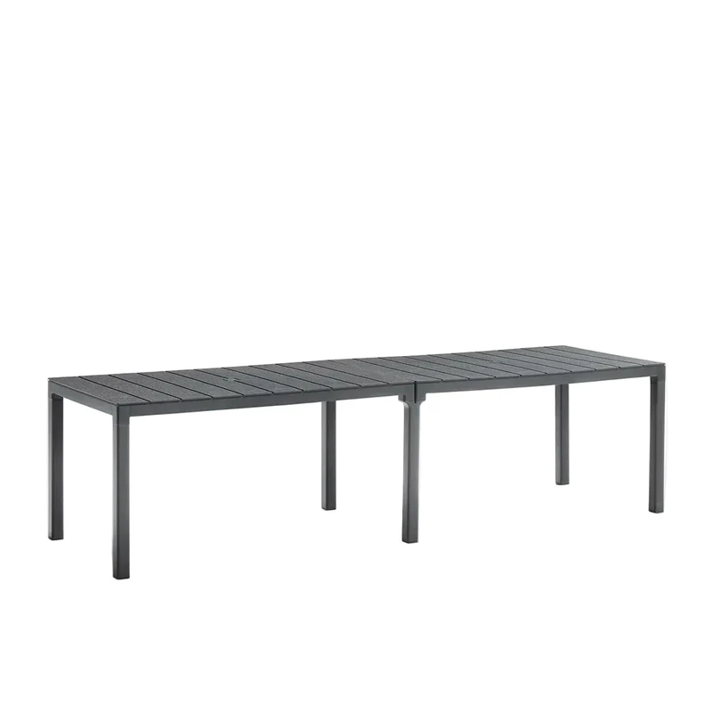 Set Tavolo "King Double" con 6 poltrone struttura in polipropilene effetto rattan per bar e strutture