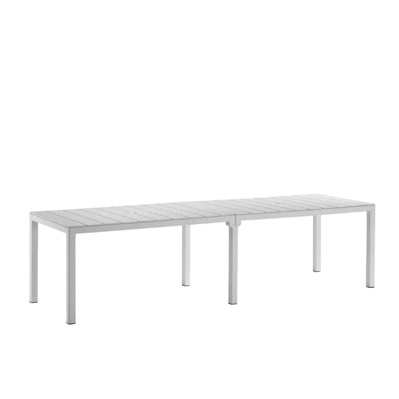 Set Tavolo "King Double" con 6 poltrone struttura in polipropilene effetto rattan per bar e strutture
