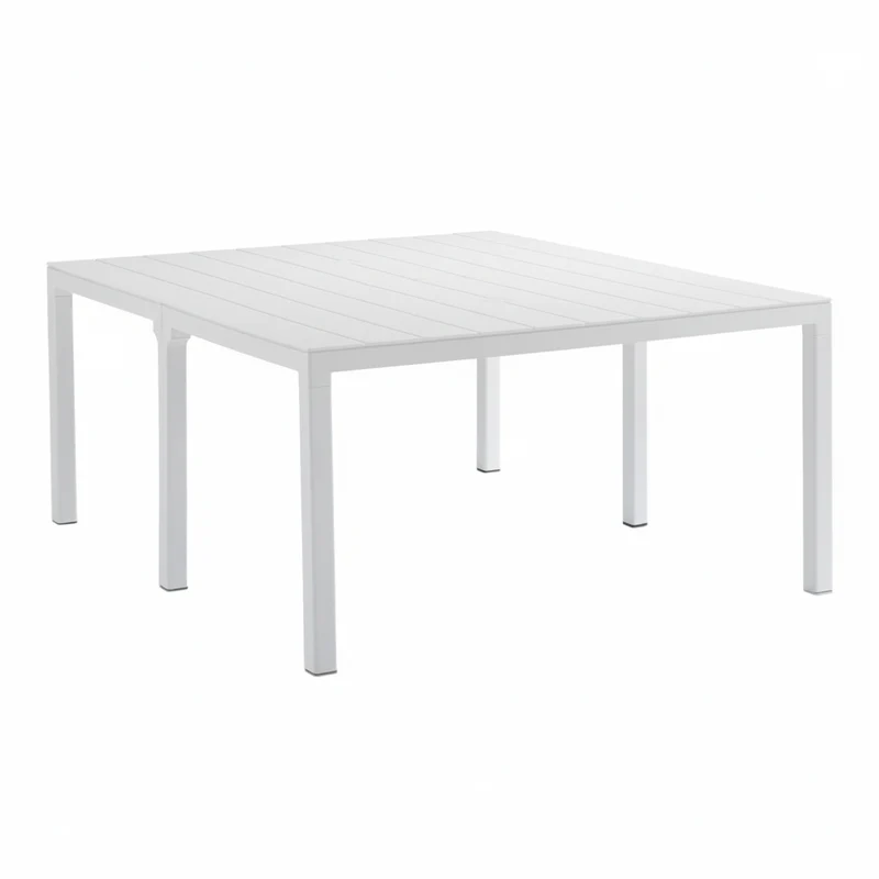 Set Tavolo "King Double" con 6 poltrone struttura in polipropilene effetto rattan per bar e strutture