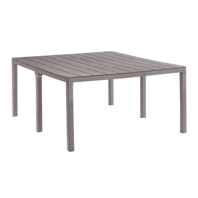 Set Tavolo "King Double" con 6 poltrone struttura in polipropilene effetto rattan per bar e strutture