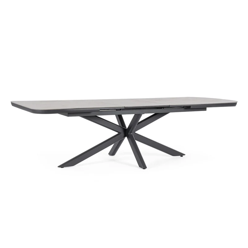 Tavolo "Pascal" allungabile struttura in alluminio Antracite piano in pietra 200-260 x h 76 cm