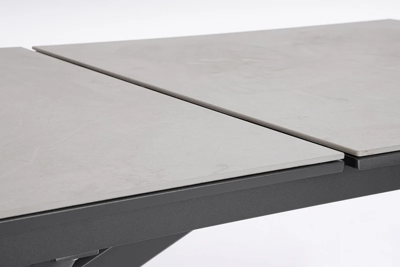 Tavolo "Pascal" allungabile struttura in alluminio Antracite piano in pietra 200-260 x h 76 cm