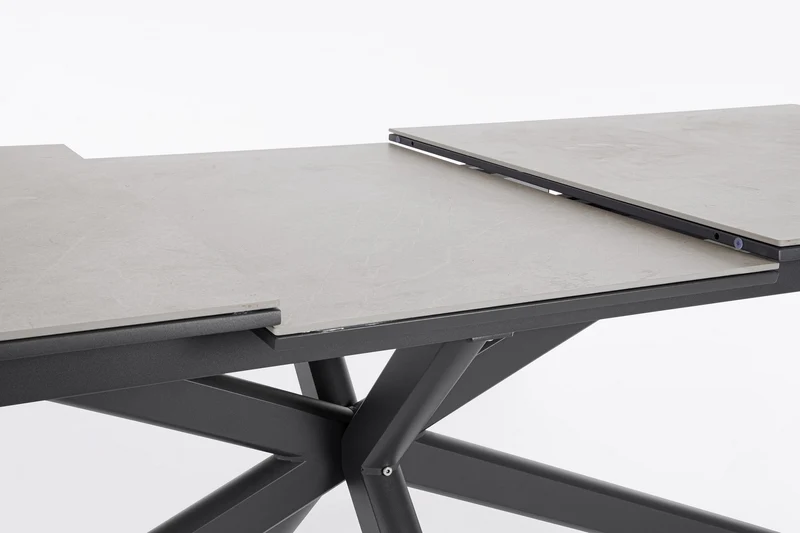 Tavolo "Pascal" allungabile struttura in alluminio Antracite piano in pietra 200-260 x h 76 cm