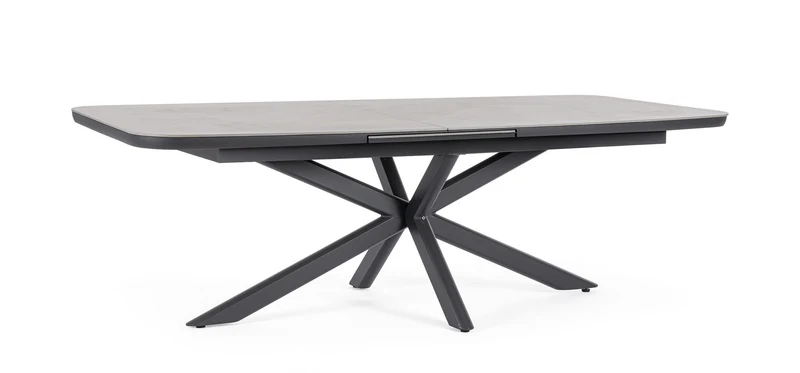 Tavolo "Pascal" allungabile struttura in alluminio Antracite piano in pietra 200-260 x h 76 cm