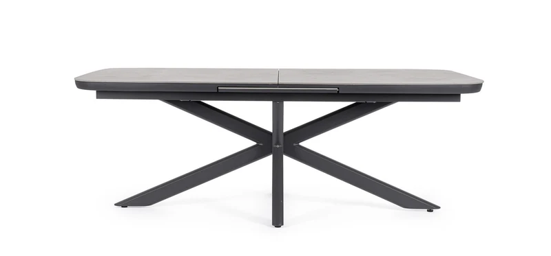 Tavolo "Pascal" allungabile struttura in alluminio Antracite piano in pietra 200-260 x h 76 cm