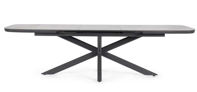 Tavolo "Pascal" allungabile struttura in alluminio Antracite piano in pietra 200-260 x h 76 cm
