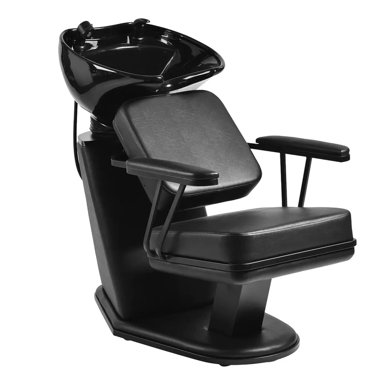 Lavatesta Professionale per Parrucchieri con Vasca in Ceramica Regolabile | MADRID (Nero)