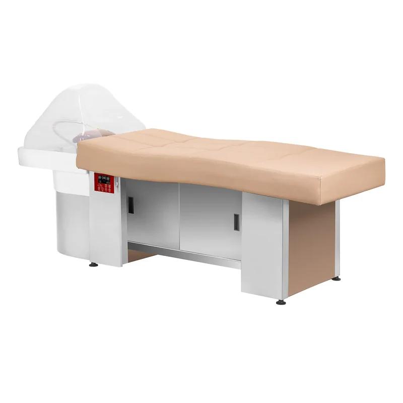 Lettino Lavatesta Professionale per Trattamenti Benessere | HEAD SPA 017B (Beige - mobile chiuso)