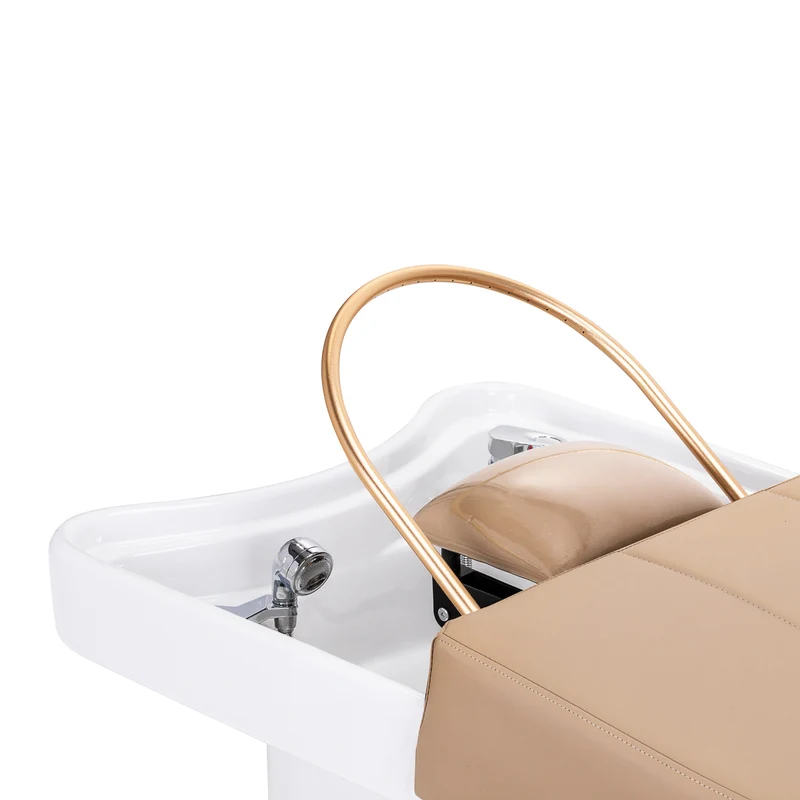 Lettino Lavatesta Professionale per Trattamenti Benessere | HEAD SPA 017B (Beige - mobile chiuso)