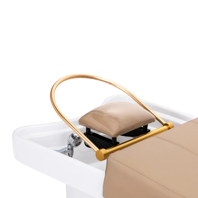 Lettino Lavatesta Professionale per Trattamenti Benessere | HEAD SPA 017B (Beige - mobile chiuso)