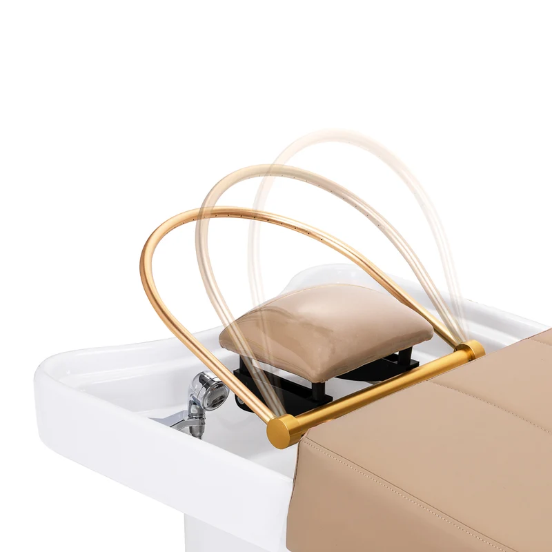 Lettino Lavatesta Professionale per Trattamenti Benessere | HEAD SPA 017B (Beige - mobile chiuso)