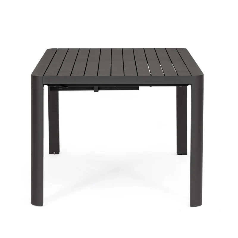 Tavolo quadrato Antracite "Keplero" allungabile per esterno e giardino, in alluminio