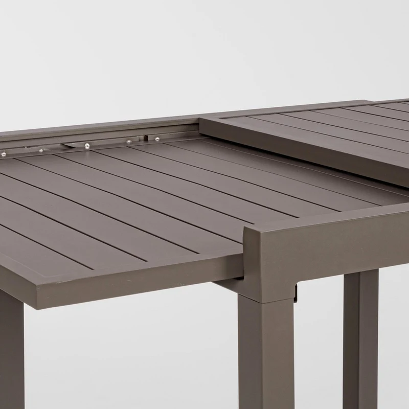 Tavolo allungabile "Porto Rico" in alluminio Taupè per giardino e veranda 135/270 x 90 cm