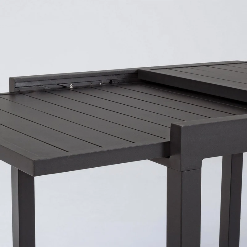 Tavolo allungabile "Samoa" in alluminio Antracite 90 x 90/180 cm per giardino e veranda