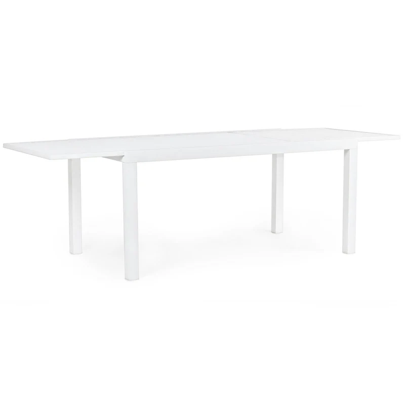 Tavolo allungabile "Porto Rico" in alluminio Bianco per giardino e veranda 135/270 x 90 cm