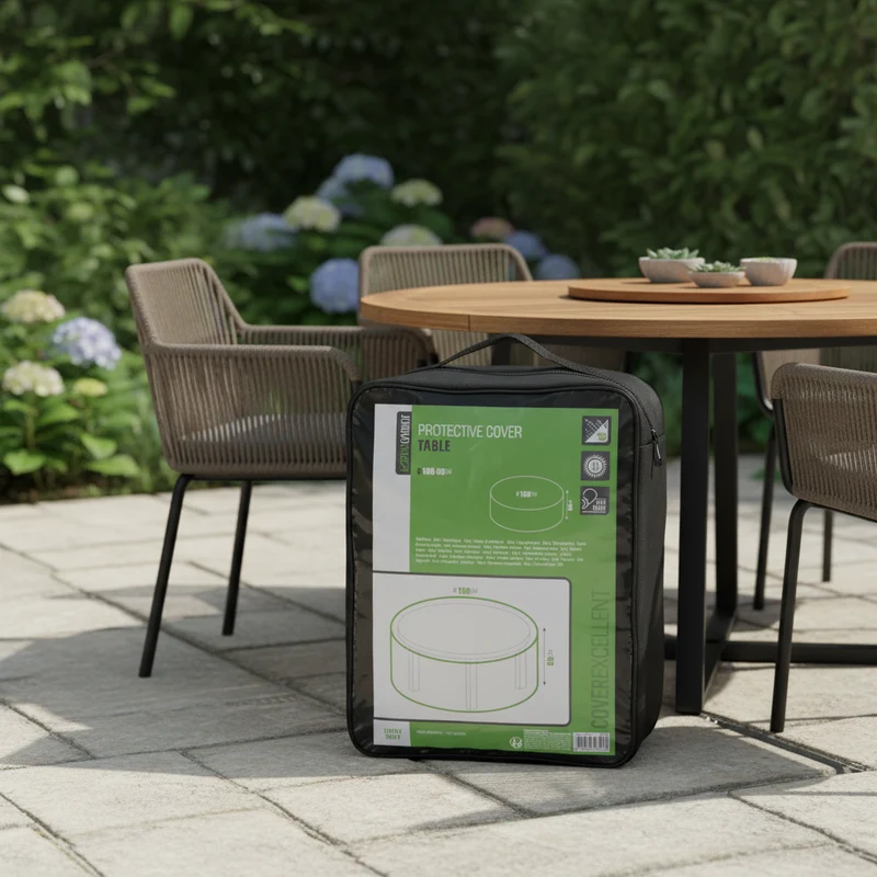 Copertura tavolo tondo Ø160x80 cm Impermeabile e Anti-UV per Esterno
