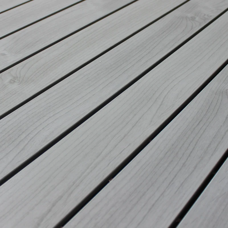 Tavolo allungabile in alluminio Antracite piano effetto legno "Bahia" per esterno e giardino 190/250 cm